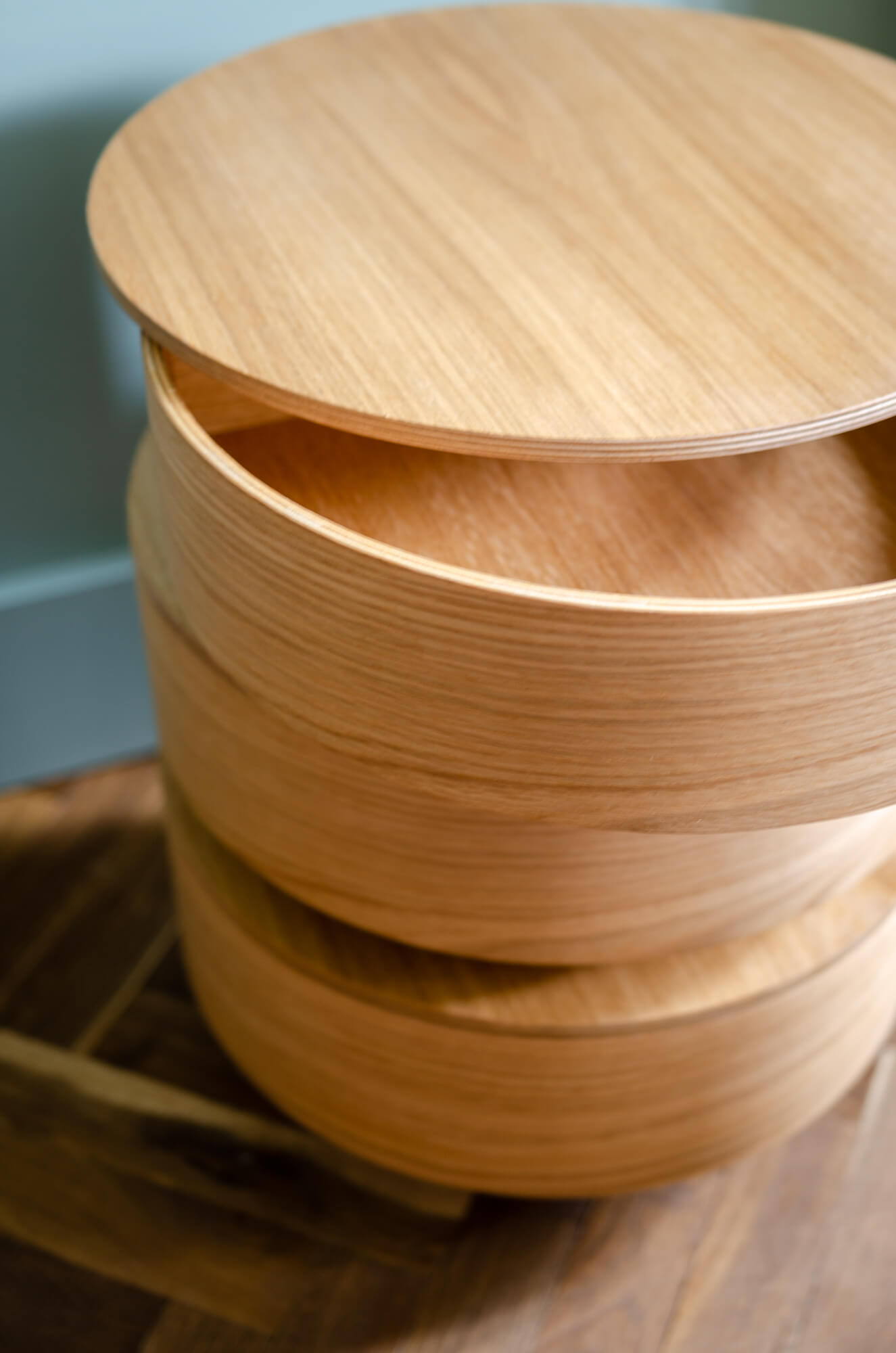 AIR | Oak - circular chest of drawers - bedside table | side table