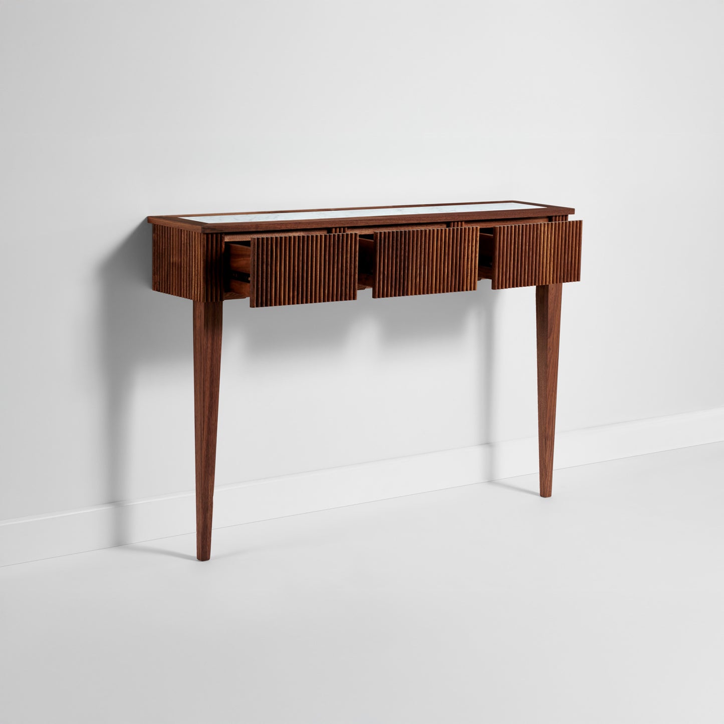Reeded console table